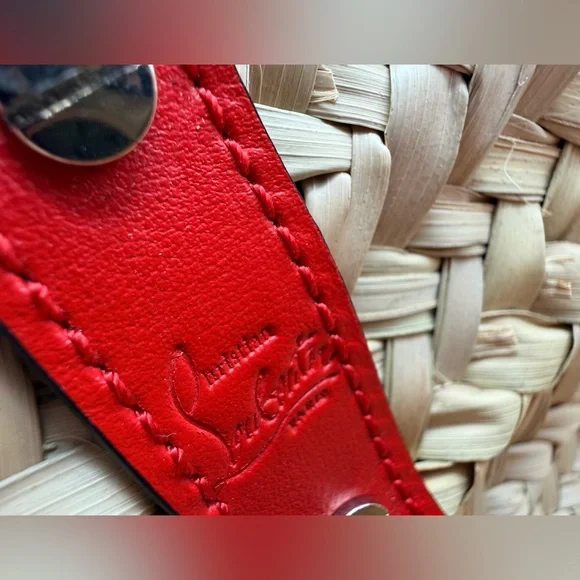 Christian Louboutin Cabata Mini Pink and Tan Woven Tote - Picture 5 of 7